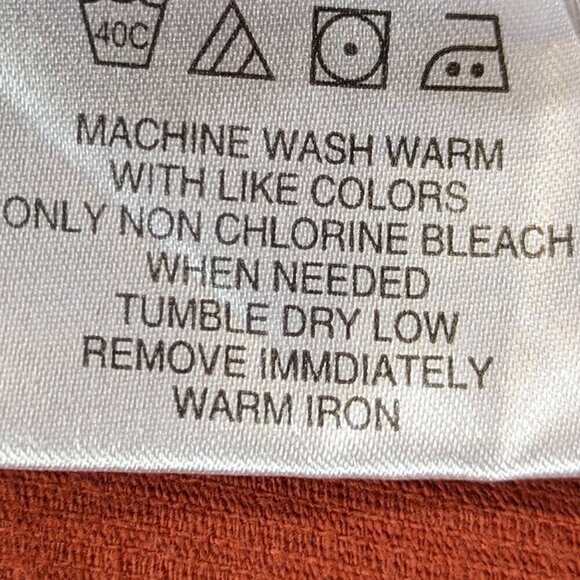 VTG Ms Lee Shacket Womens Medium Corduroy Rust Orange Button Up Embroidery Top - Picture 12 of 12